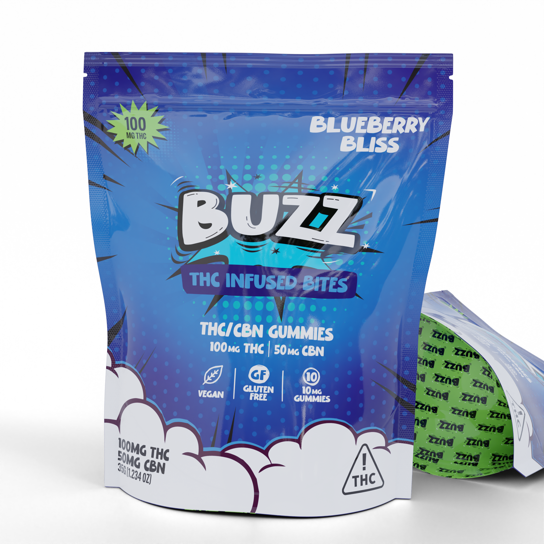 Photograph of product: BUZZ | 2:1 Blueberry Bliss Gummies 100mg