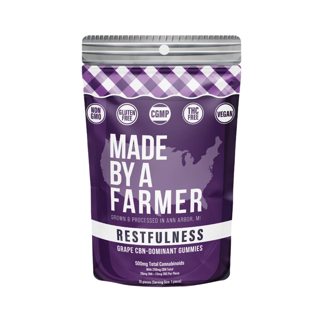 Photograph of product: Made By A Farmer   Restfulness   250mg Cbn Gummy