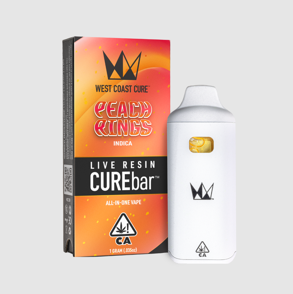 Photograph of product: WCC Peach Rings Live Resin CureBar Ready To Use Vape (I) 1g