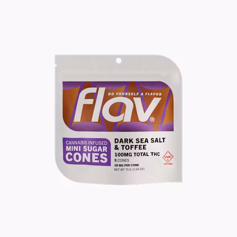 Photograph of product: Flav - Mini Cones Dark Sea Salt Toffee - 100mg