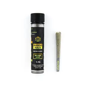 Photograph of product: DANK | INFUSED PRE-ROLL | MANGO HAZE | 1.1G