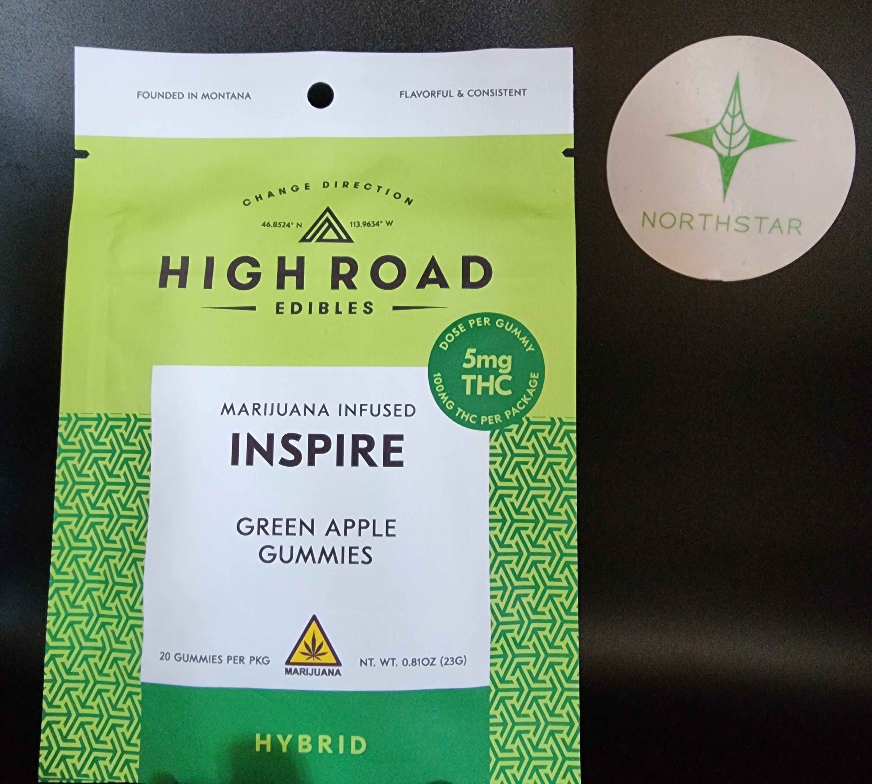 Photograph of product: Green Apple Inspire Gummies - High Road Edibles