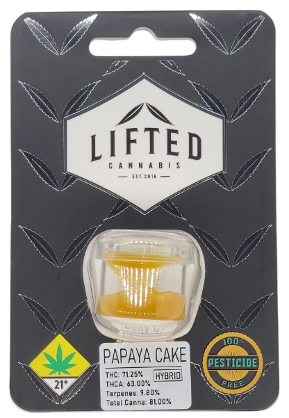Photograph of product: Lifted CON Papaya Cake Sugar Crystals Hydrocarbon Extract 1g