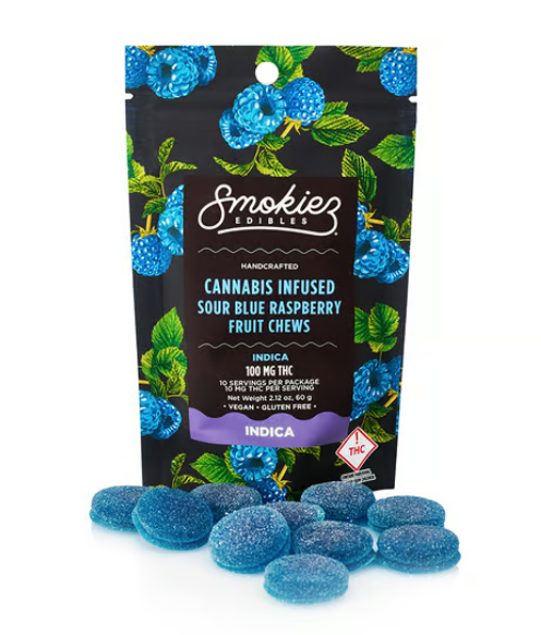 Photograph of product: Smokiez - Sweet Blue Raspberry - Oui'd 100mg