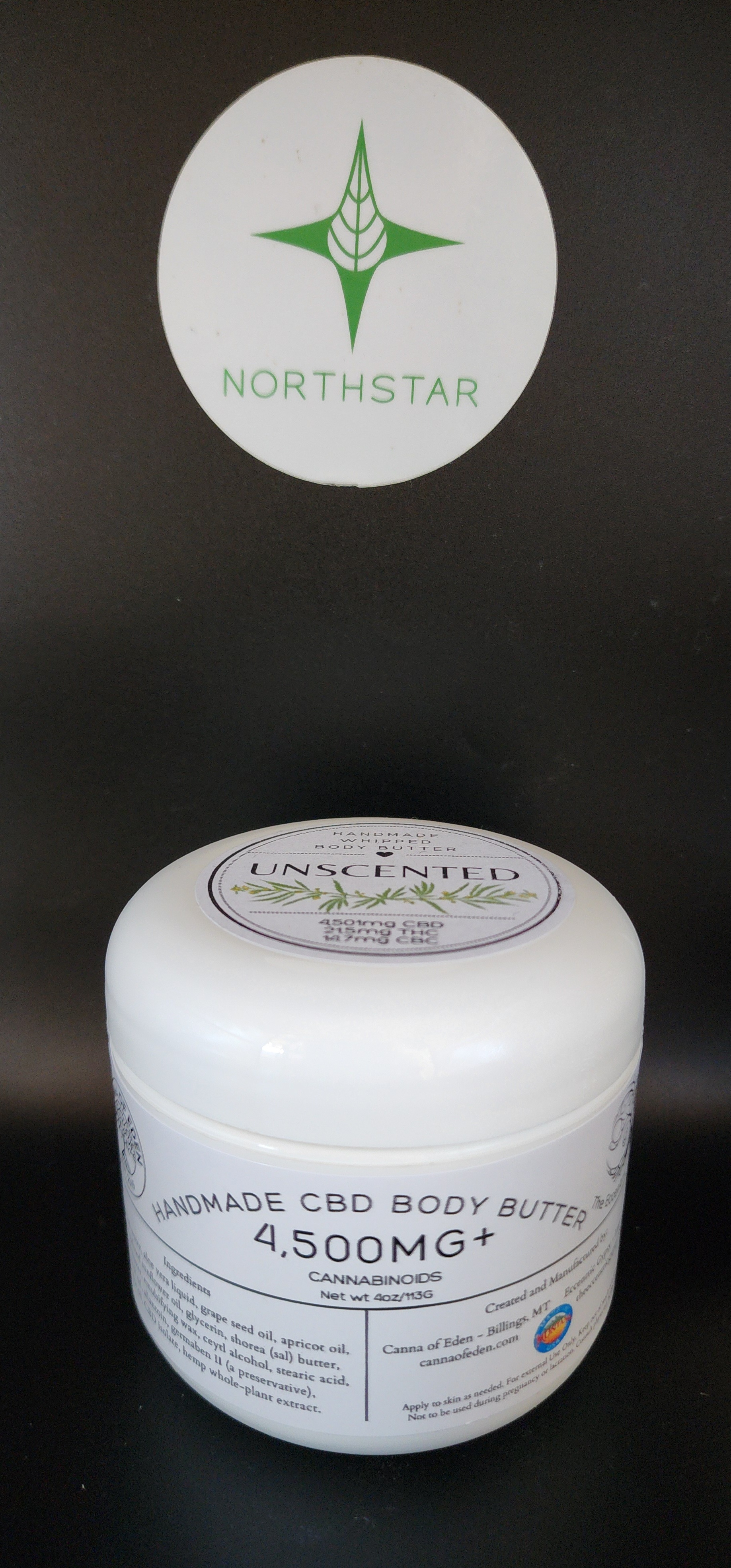 Photograph of product: 4500mg CBD Body Butter - 4oz - Canna of Eden