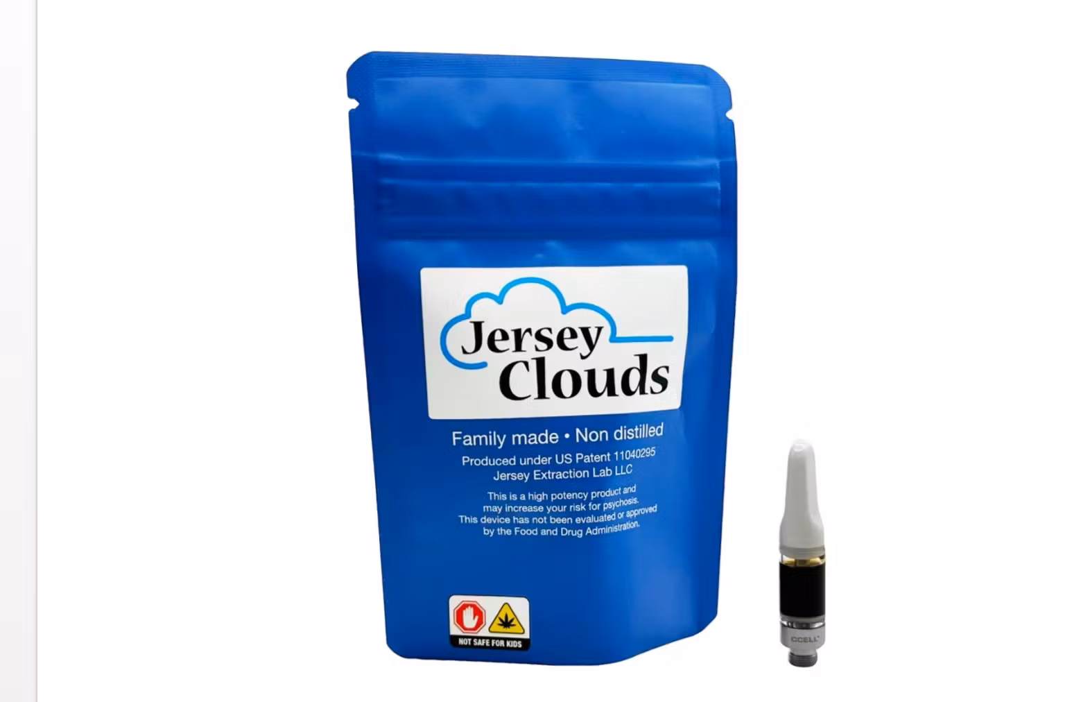 Photograph of product: Jersey Clouds | Triple OG Full Spectrum Vape Cart
