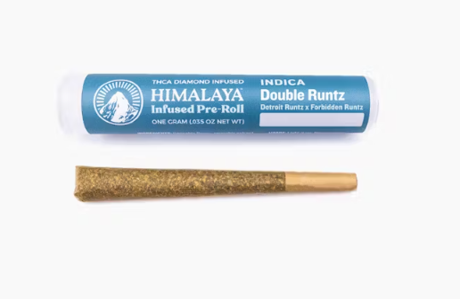 Photograph of product: HIMALAYA | DOUBLE RUNTZ | DIAMOND INFUSED PREROLL | 1G
