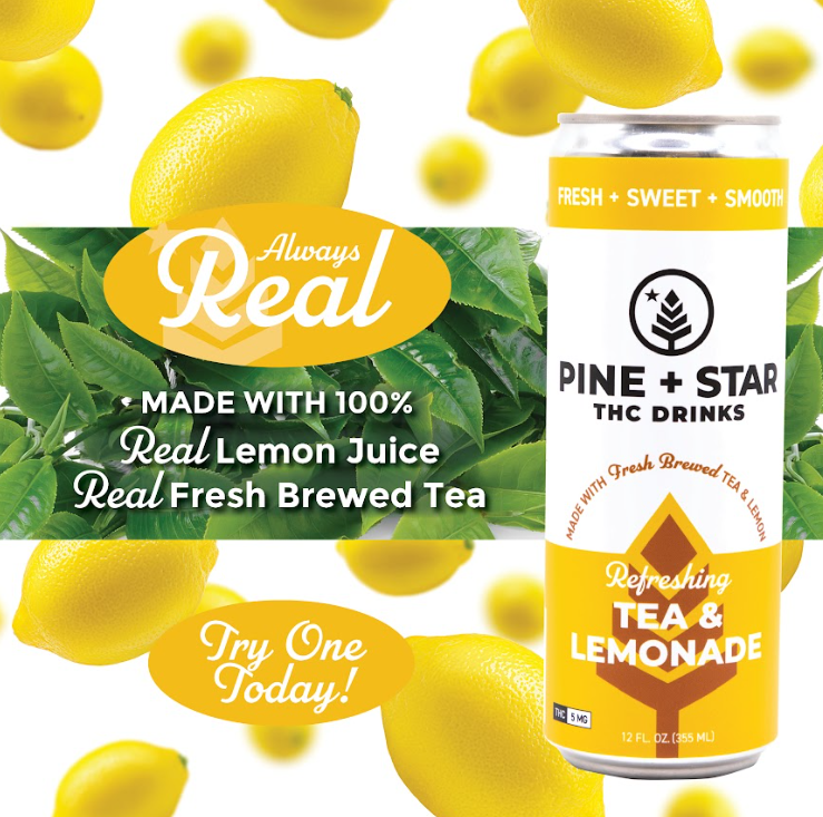 Photograph of product: Tea & Lemonade Beverage l 5mg - Pine + Star