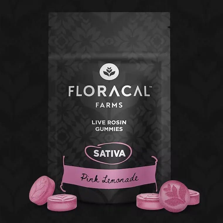 Photograph of product: Floracal - Pink Lemonade - Live Rosin Gummies - 100mg