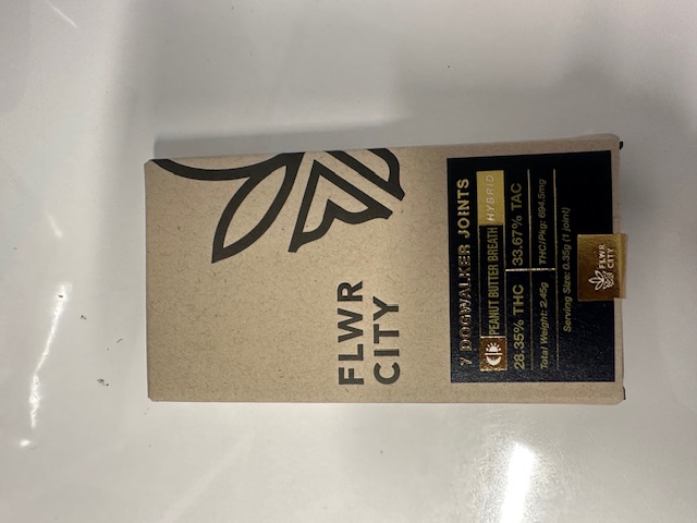 Photograph of Product: FLWR CITY | 0.35g Dogwalker Pre roll joints 7pk | PEANUT BUTTER BREATH