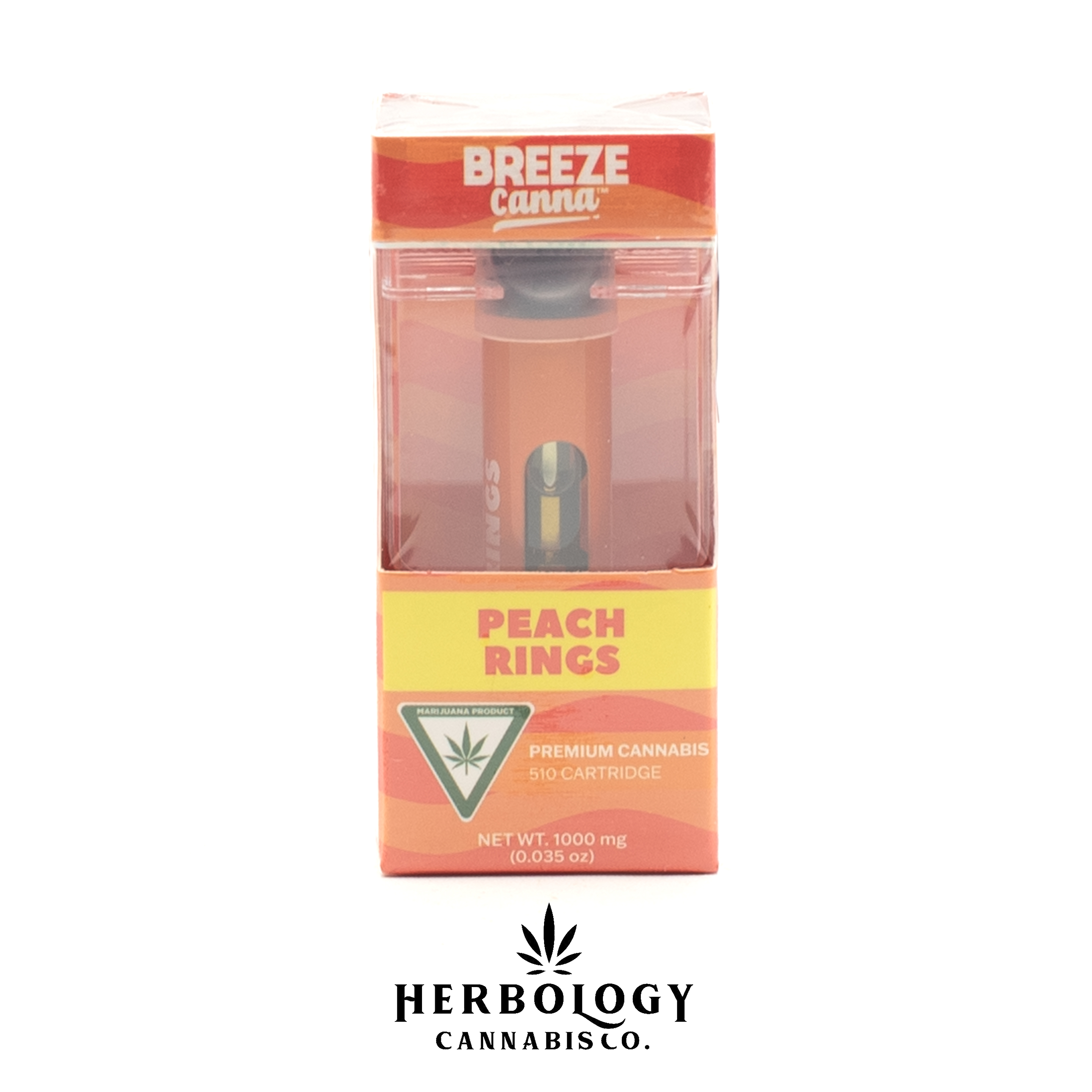 Photograph of product: Breeze Canna | 510 Cart | Peach Rings | 1g