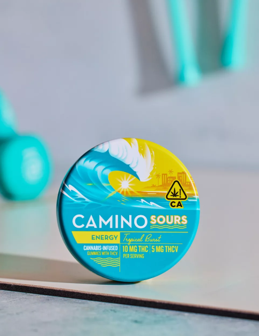 Photograph of product: Camino Sours Edibles 10pk/100mg- Tropical Burst 2:1 (TH-oui:TH-ouiV)