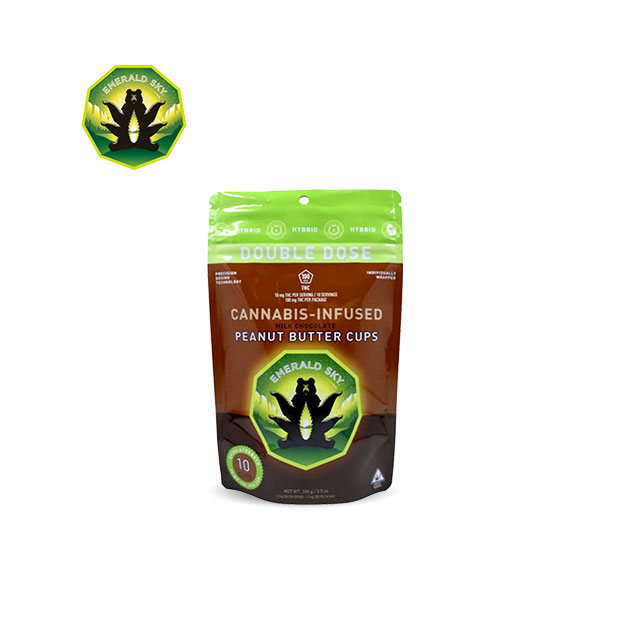 Photograph of product: PEANUT BUTTER CUPS HYBRID 100MG 10 PACK