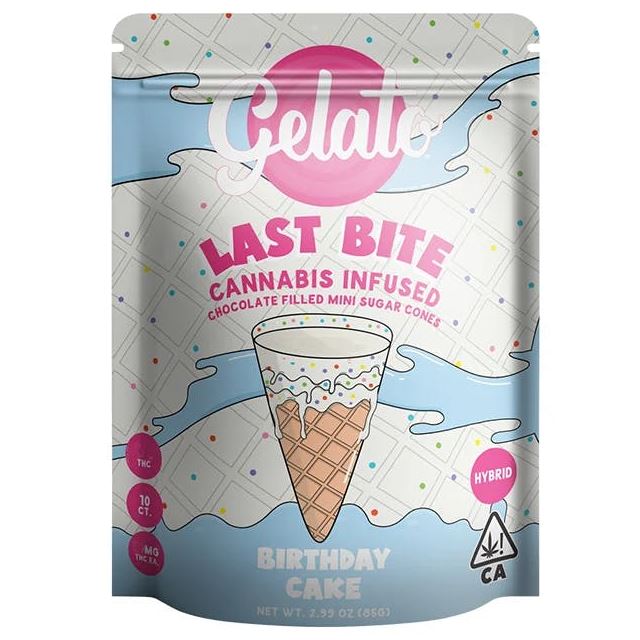 Photograph of product: LAST BITE - BIRTHDAY CAKE MINI CONES 100MG - GELATO