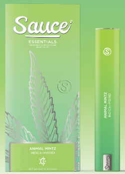 Photograph of product: Sauce Essentials | Live Resin Disposable Pen Animal Mintz | Oui'd