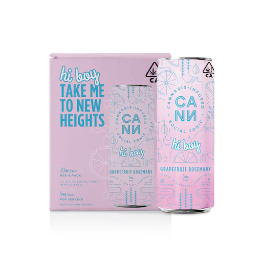 Photograph of Product: CANN | Bev 5mg (4pk) | Hi Boys Grapefruit Rosemary