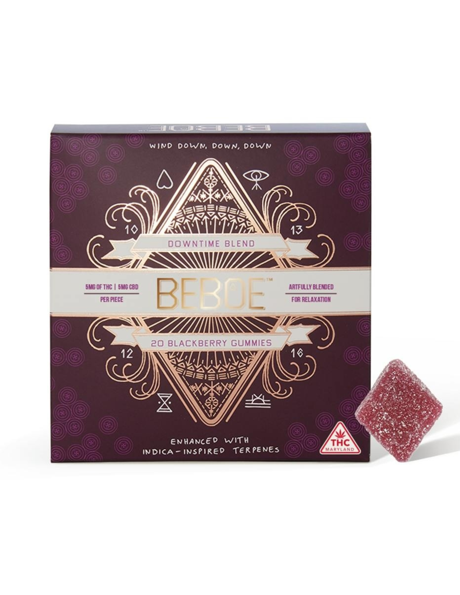Photograph of product: Beboe Gummy - Downtime 1:1 Blackberry 1:1 TH-oui:CBD
