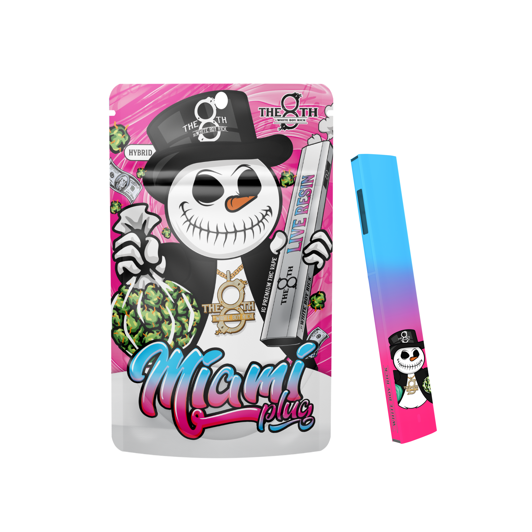 Photograph of product: White Boy Rick | The 8th |  Miami Plug Live Resin Disposable Cart