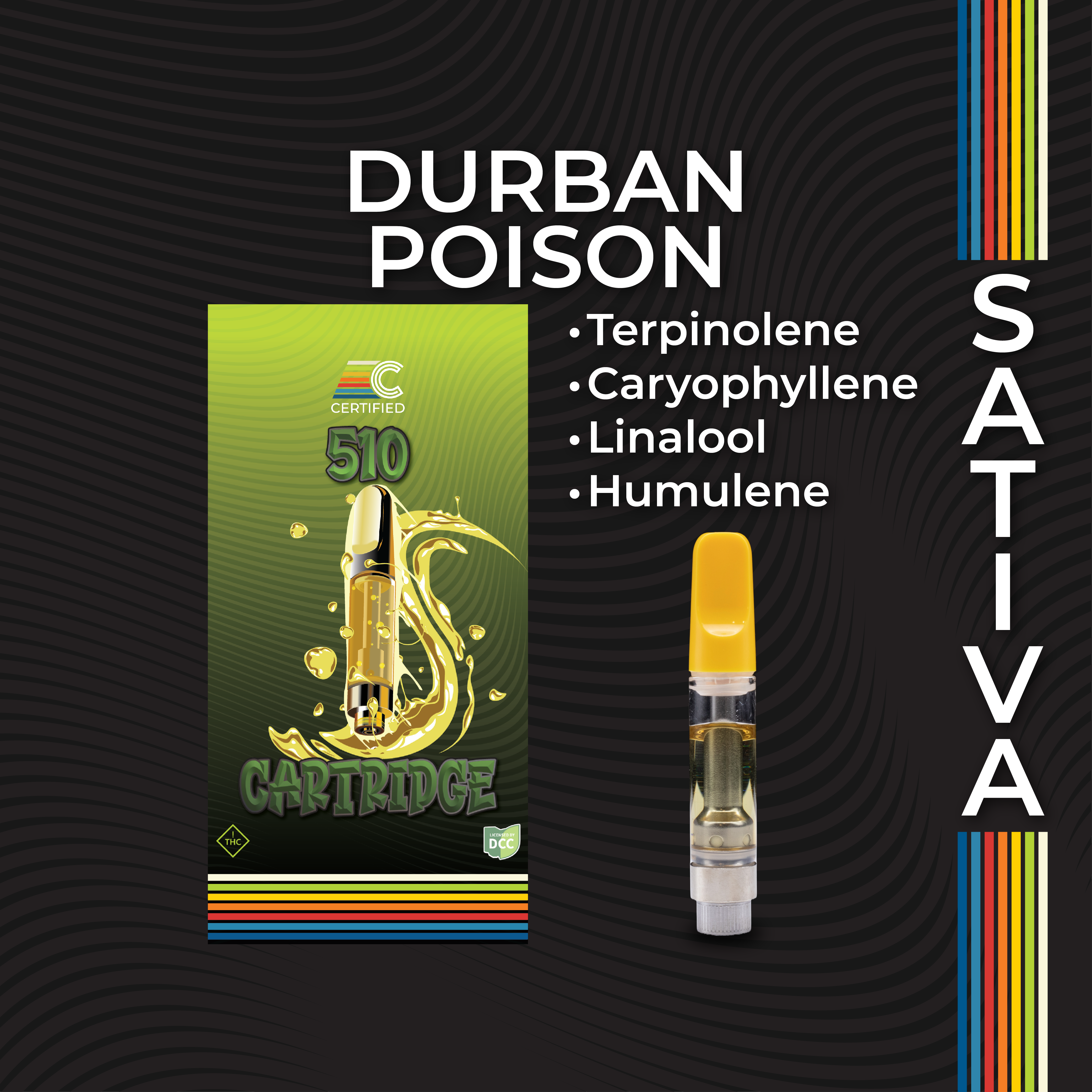 Photograph of product: Durban Poison | 1g Distillate Cartridge