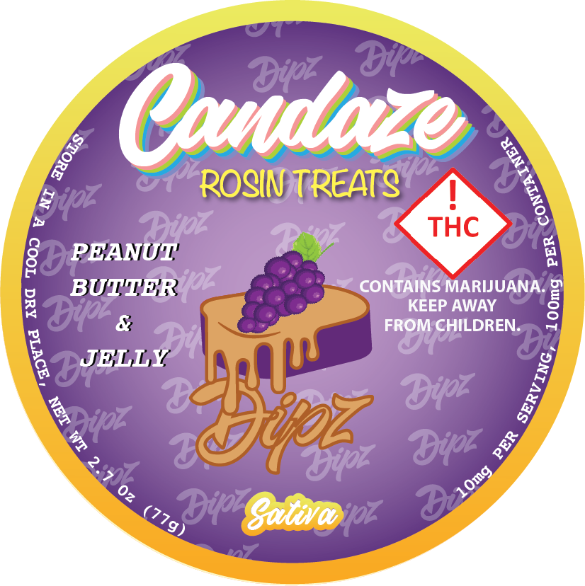 Photograph of Product: Candaze - Rosin Gummies - Peanut Butter & Grape Jelly - 100mg