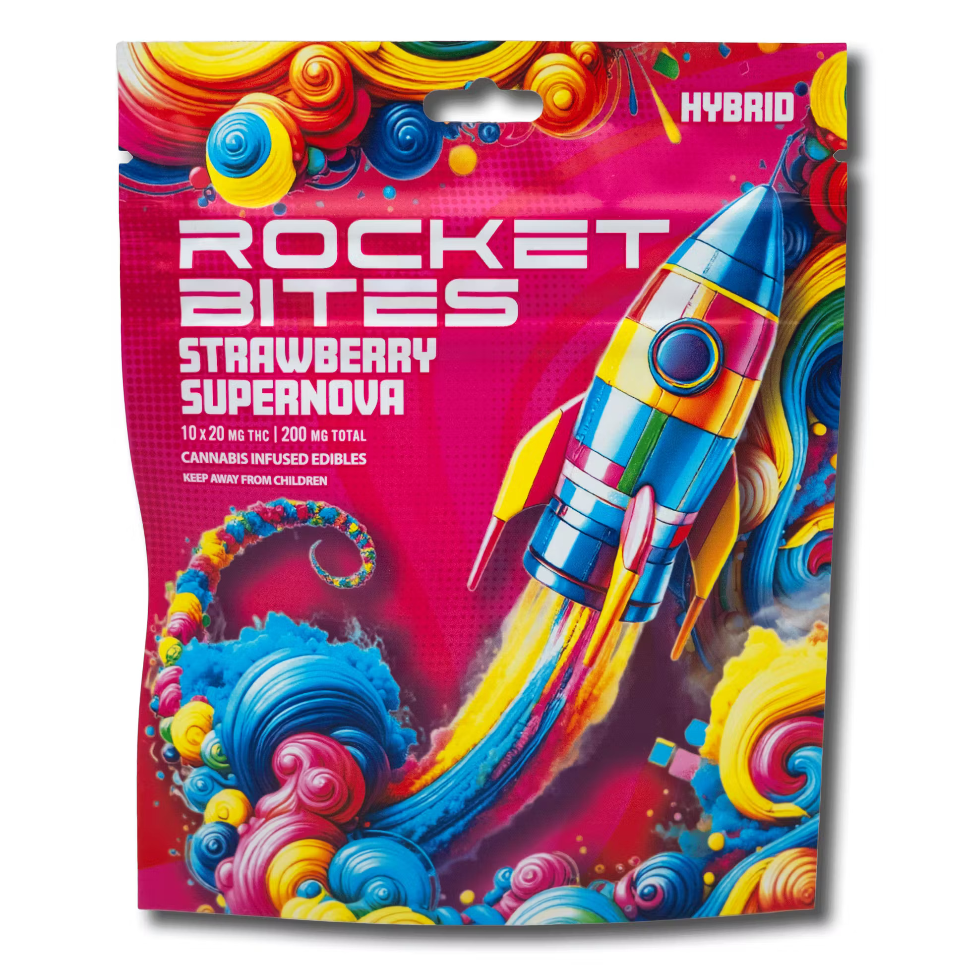 Photograph of product: Rocket Bites | Strawberry Super Nova  | 200mg Gummies