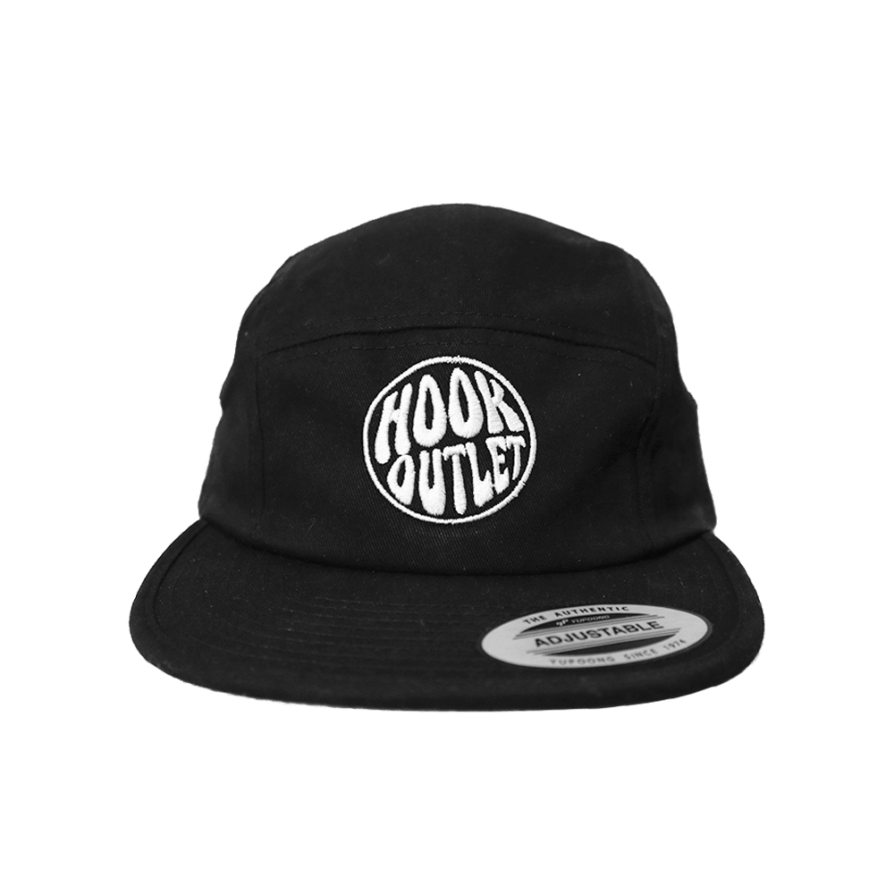 Photograph of product: 5 Panel Hook Outlet Hat - Black