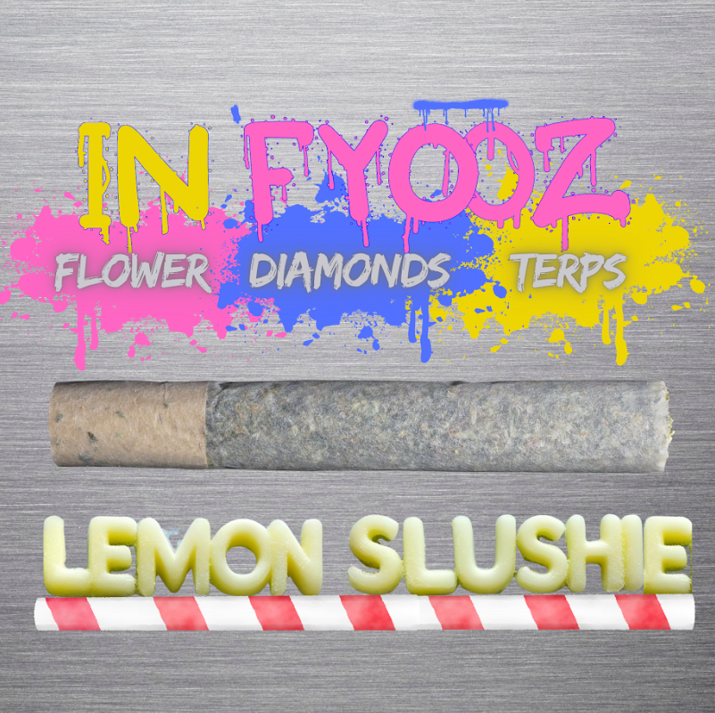 Photograph of product: Lemon Slushie Diamond Infused Pre-Roll | 1g - In'Fyooz
