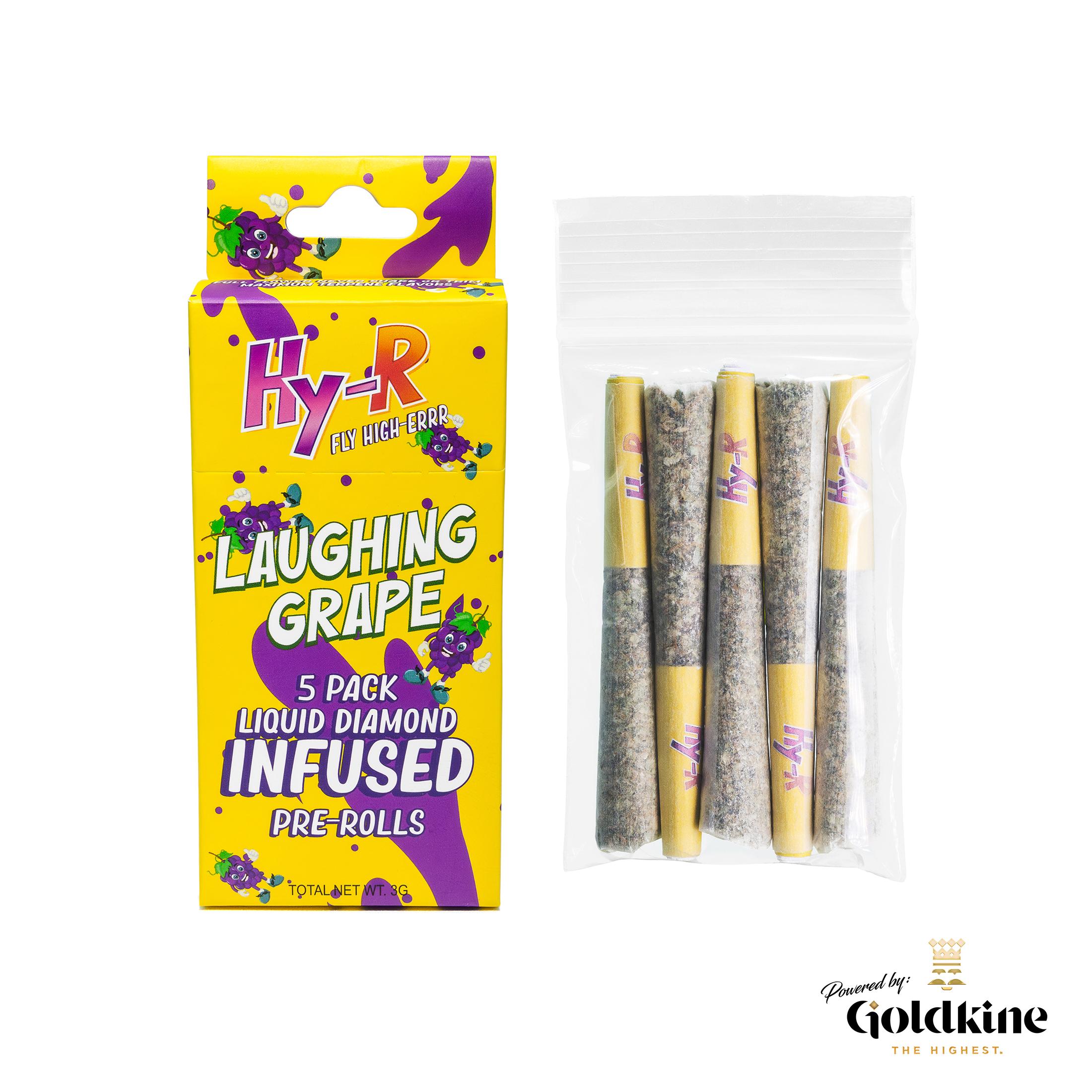 Photograph of product: Hy-R | Laughing Grape | 5-Pack (.6g) Liquid Diamond Infused Pre Rolls