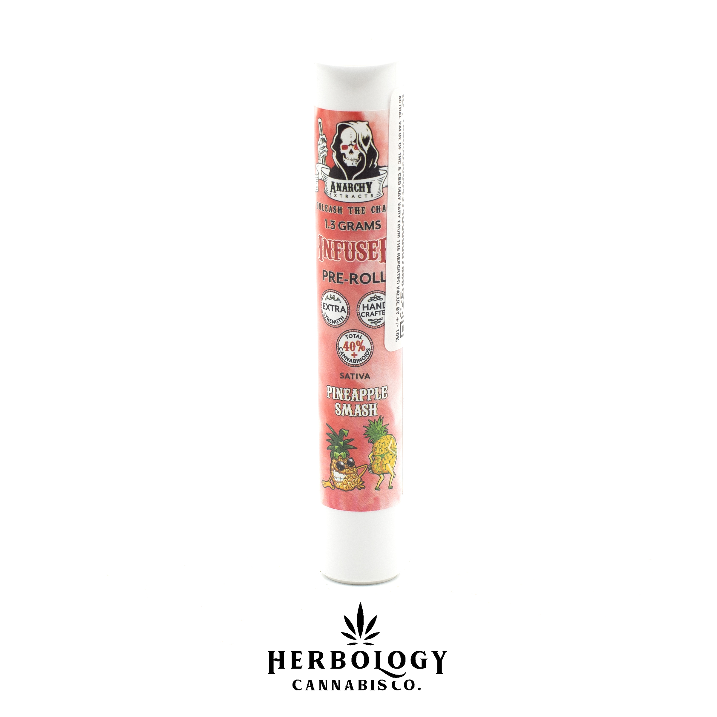 Photograph of product: Anarchy | Infused Pre-Roll | Pineapple Smash | 1.3g