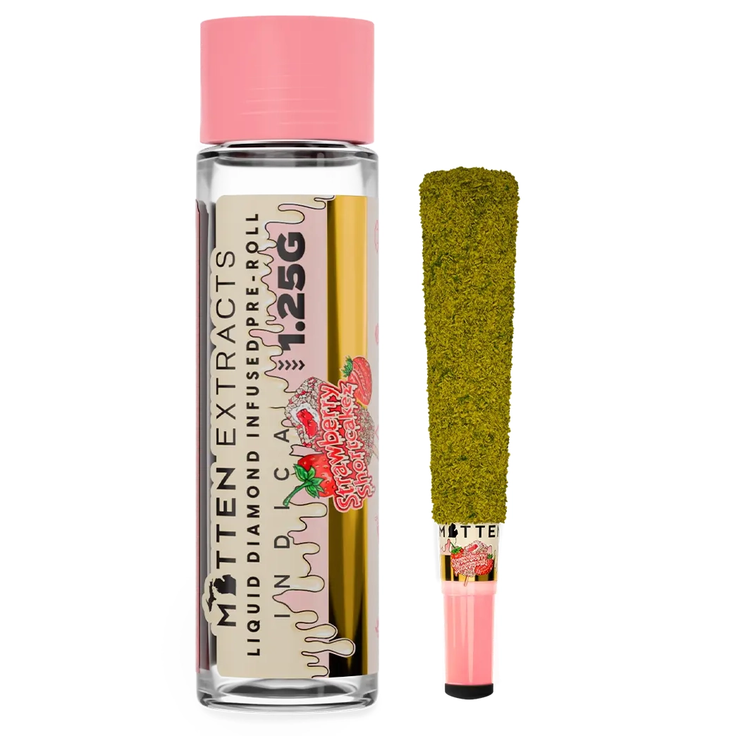 Photograph of product: Mitten Extracts Strawberry Shortcakez Infused Preroll Rec