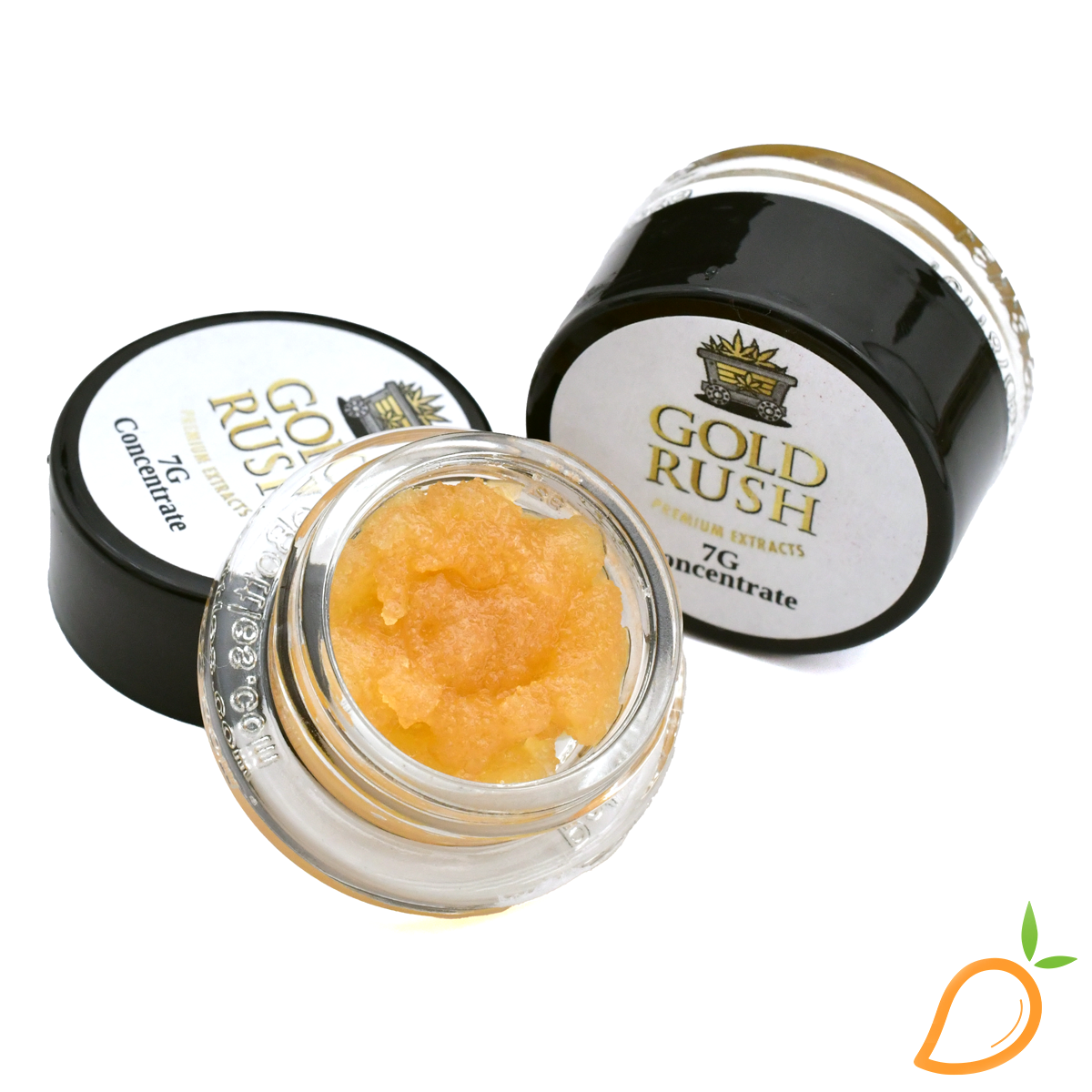 Photograph of product: 1g Strawberry Breath Cured Resin Gold Rush Extracts