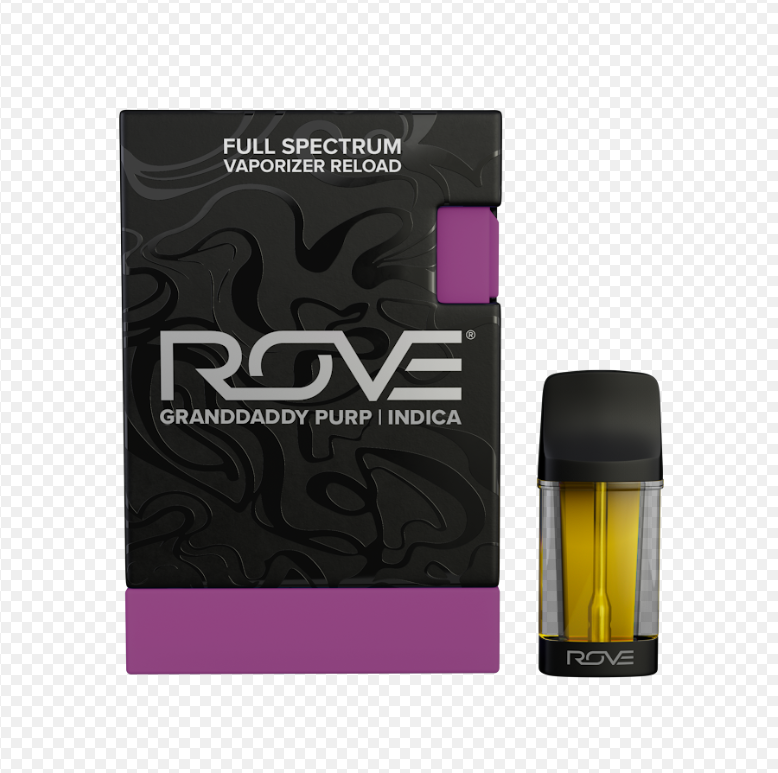 Photograph of product: ROVE 1G GRANDDADDY PURPLE LIVE RESIN DIAMONDS RELOAD CARTRIDGE