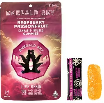 Photograph of product: Raspberry Passionfruit [I] - 100MG Live Resin Gummies 10PK