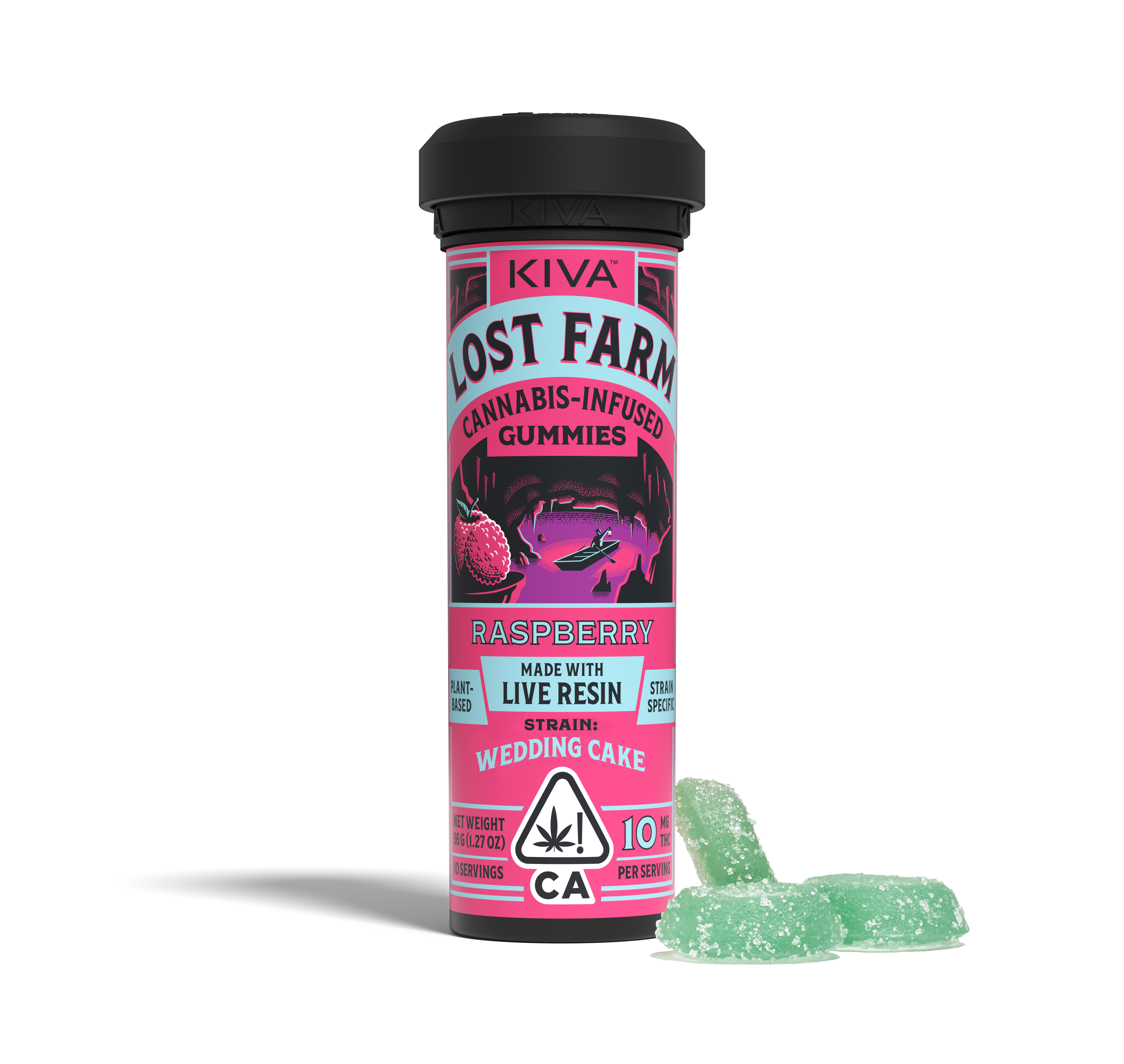 Photograph of product: Lost Farm | Raspberry (Wedding Cake) - 100mg Gummies