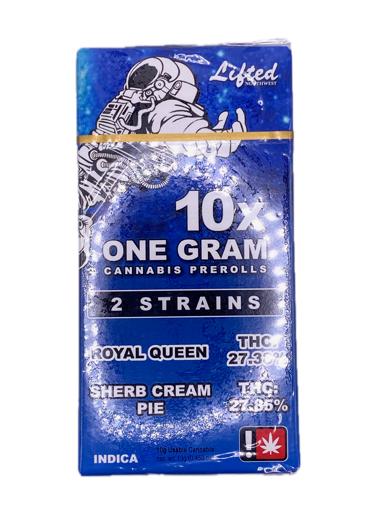Photograph of product: LIFTED - PREROLL - 10PK - Oui'd - ROYAL QUEEN & SHERB CREAM PIE