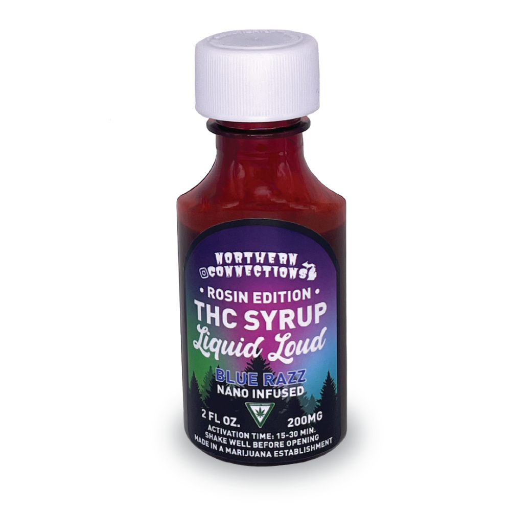 Photograph of product: Liquid Loud 200mg Rosin Syrup Blue Razz