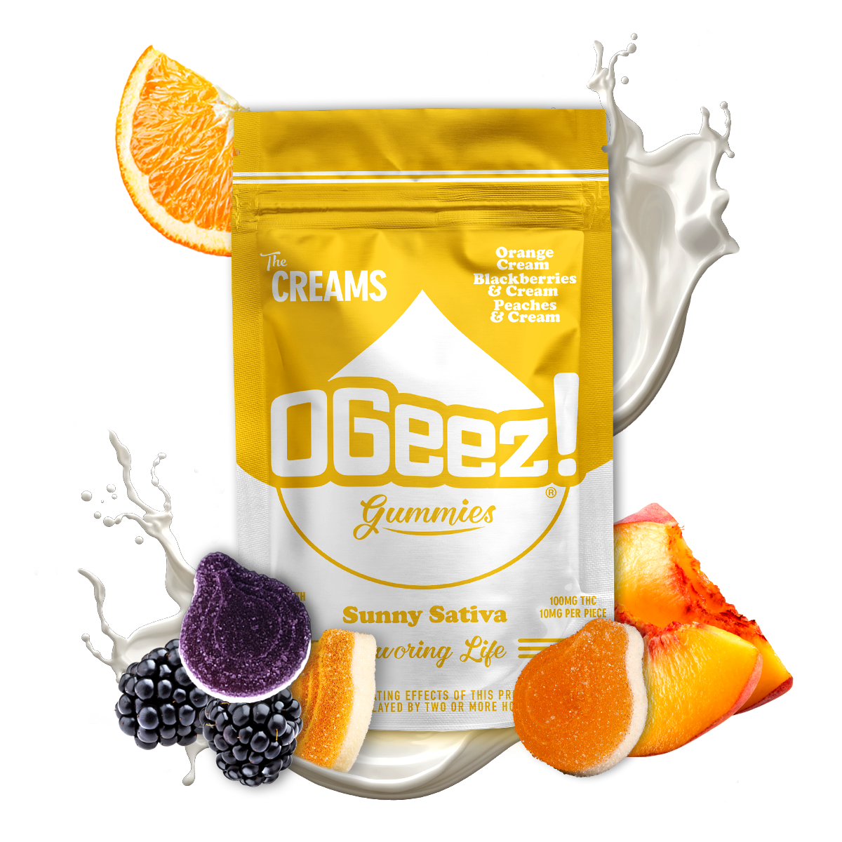 Photograph of product: OGeez | The Creams, Sunny Oui'd (S) Gummies | 10 Pack (100mg)