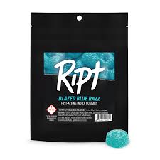 Photograph of product: RIPT Blazed Blue Raz Oui'd Gummies