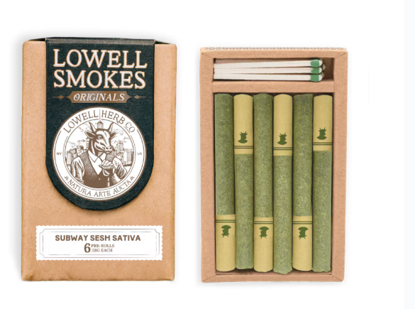 Photograph of product: Lowell Smokes | Subway Sesh Smokes | 6pk | Pre-Rolls