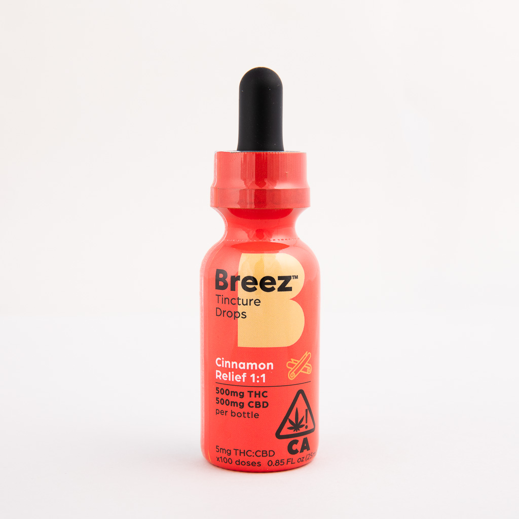 Photograph of product: BREEZ Tinc 100mg: Cinnamon Relief 1:1 TH-oui:CBD