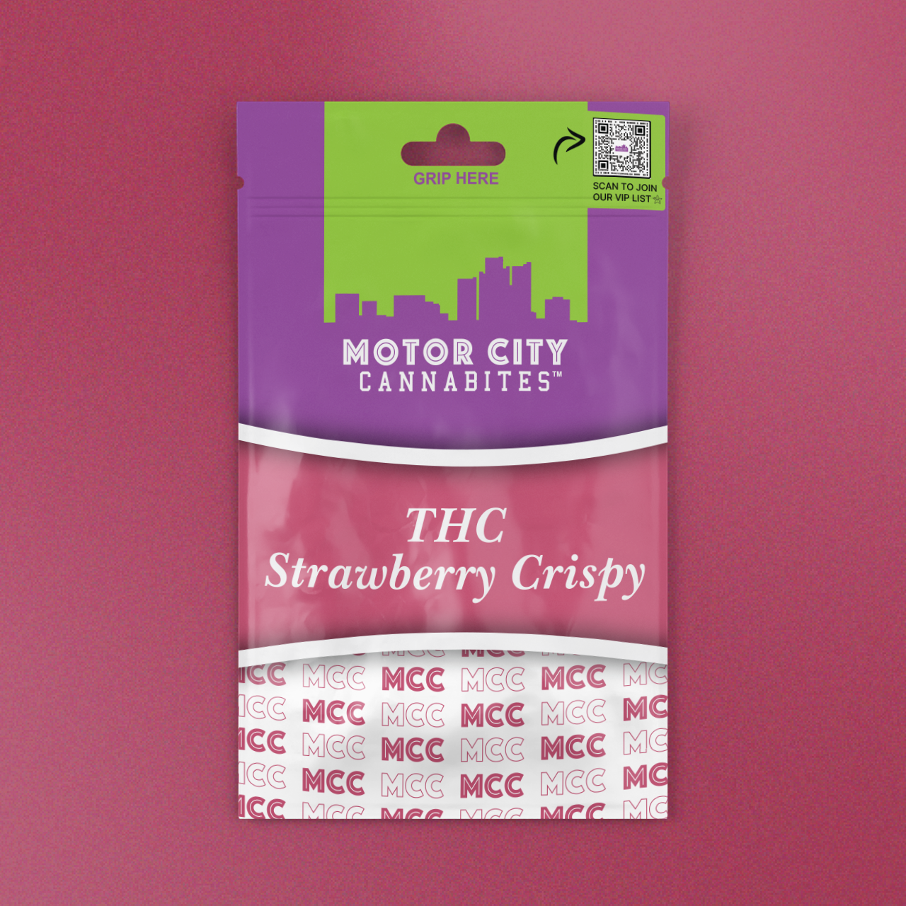 Photograph of product: Motor City 200mg Crispies | Strawberry