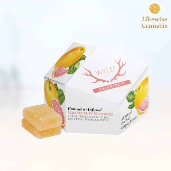 Photograph of Product: 10-PACK 100MG GRAPEFRUIT 1:1:1 THC/CBG/CBC GUMMIES