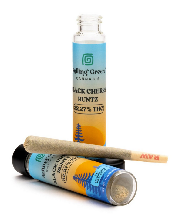 Photograph of Product: Black Cherry Runtz Pre roll | Sativa Dominant | Rolling Green