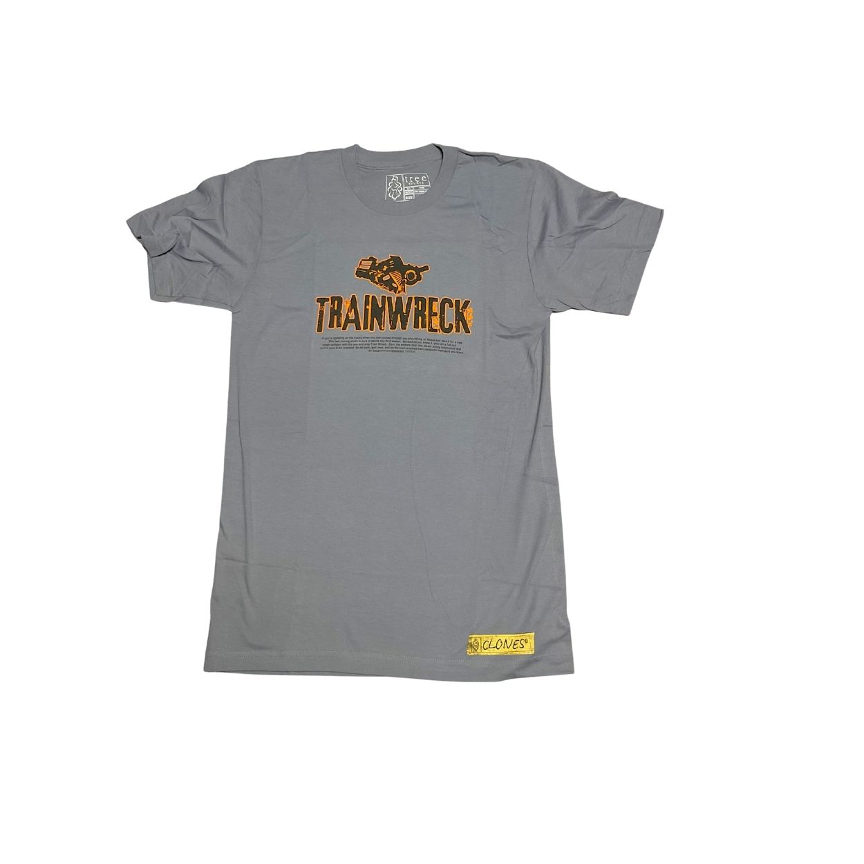 Photograph of product: Tree Shurts Trainwreck T-Shirt - Grey (Women's Medium)