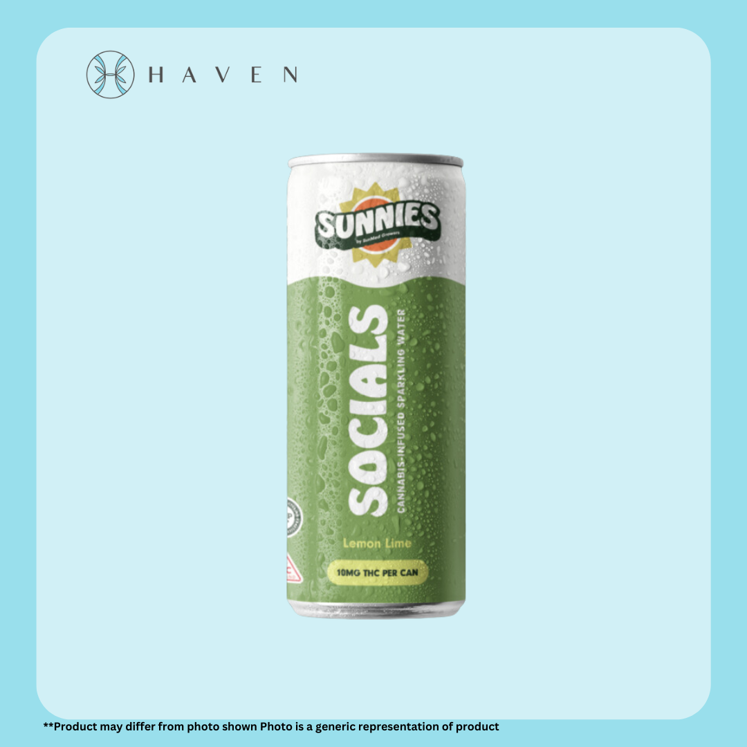 Photograph of product: 10mg Lemon Lime Sunnies Social (Infused Sparkling Water) | Sunmed