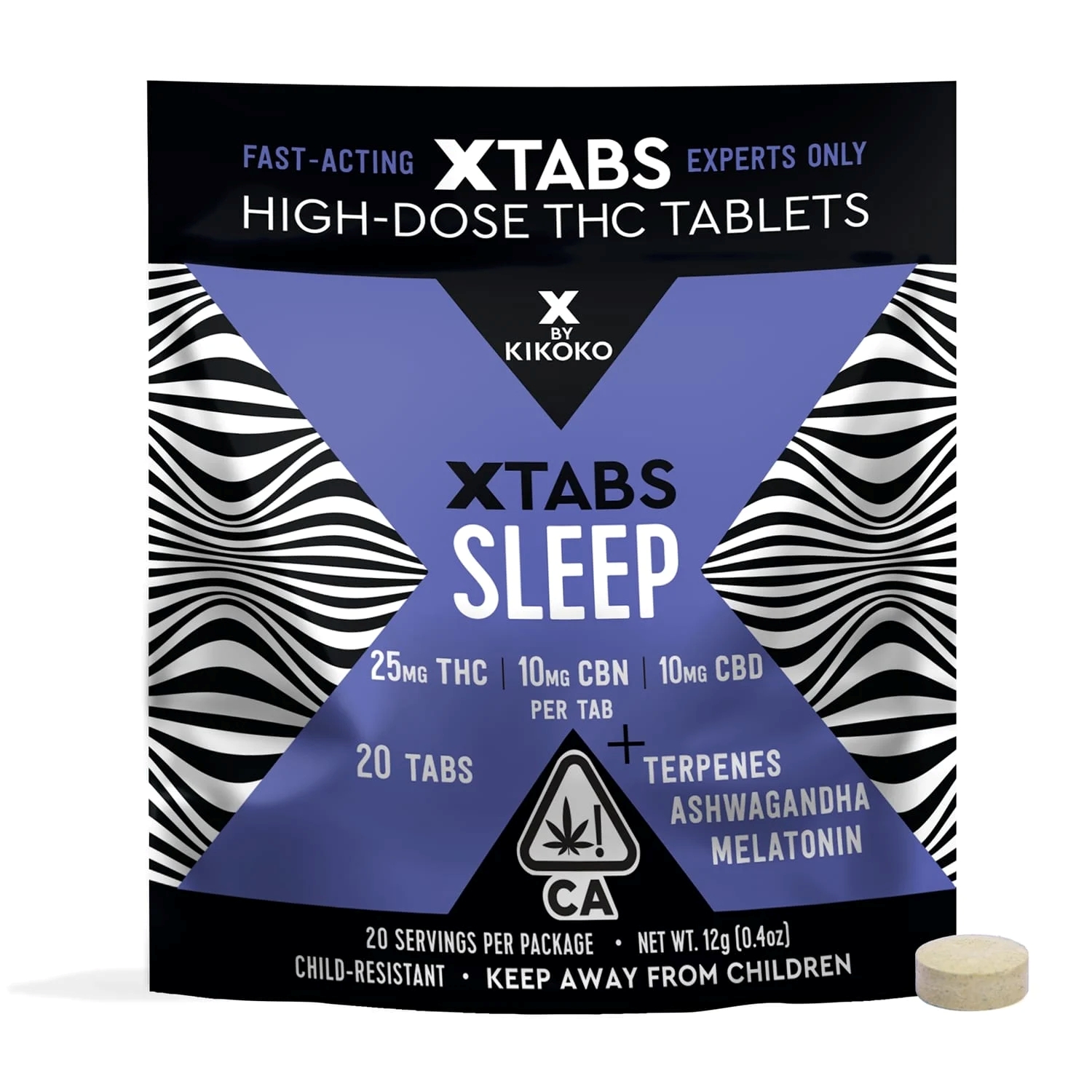 Photograph of Product: SLEEP XTABS 2.5:1:1 500MG THC:CBN:CBD TABLETS