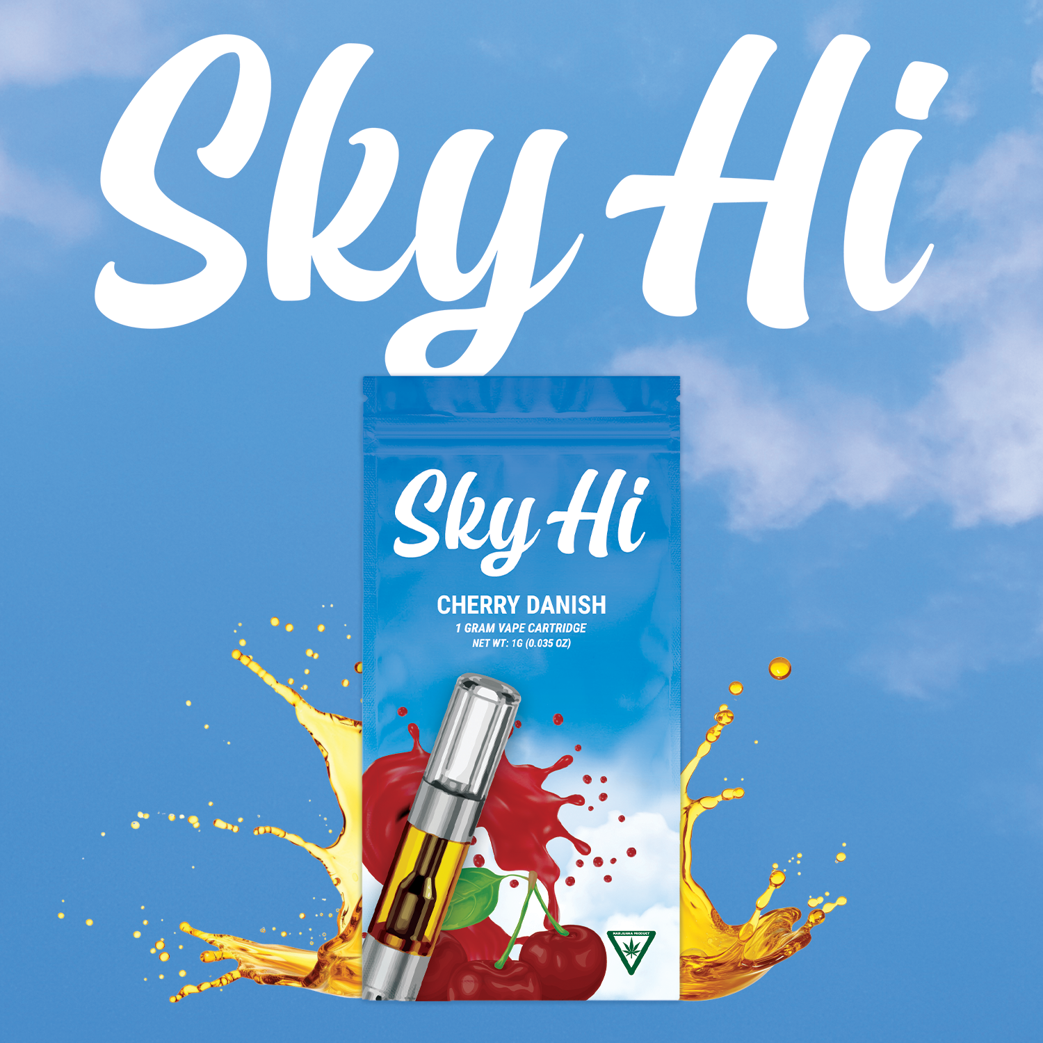 Photograph of product: Sky-Hi | Cherry Danish | 1G 510 Distillate Cartridge