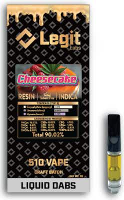 Photograph of product: Resin Vape Cart (510) l Cheesecake l Hybrid l Legit Labs
