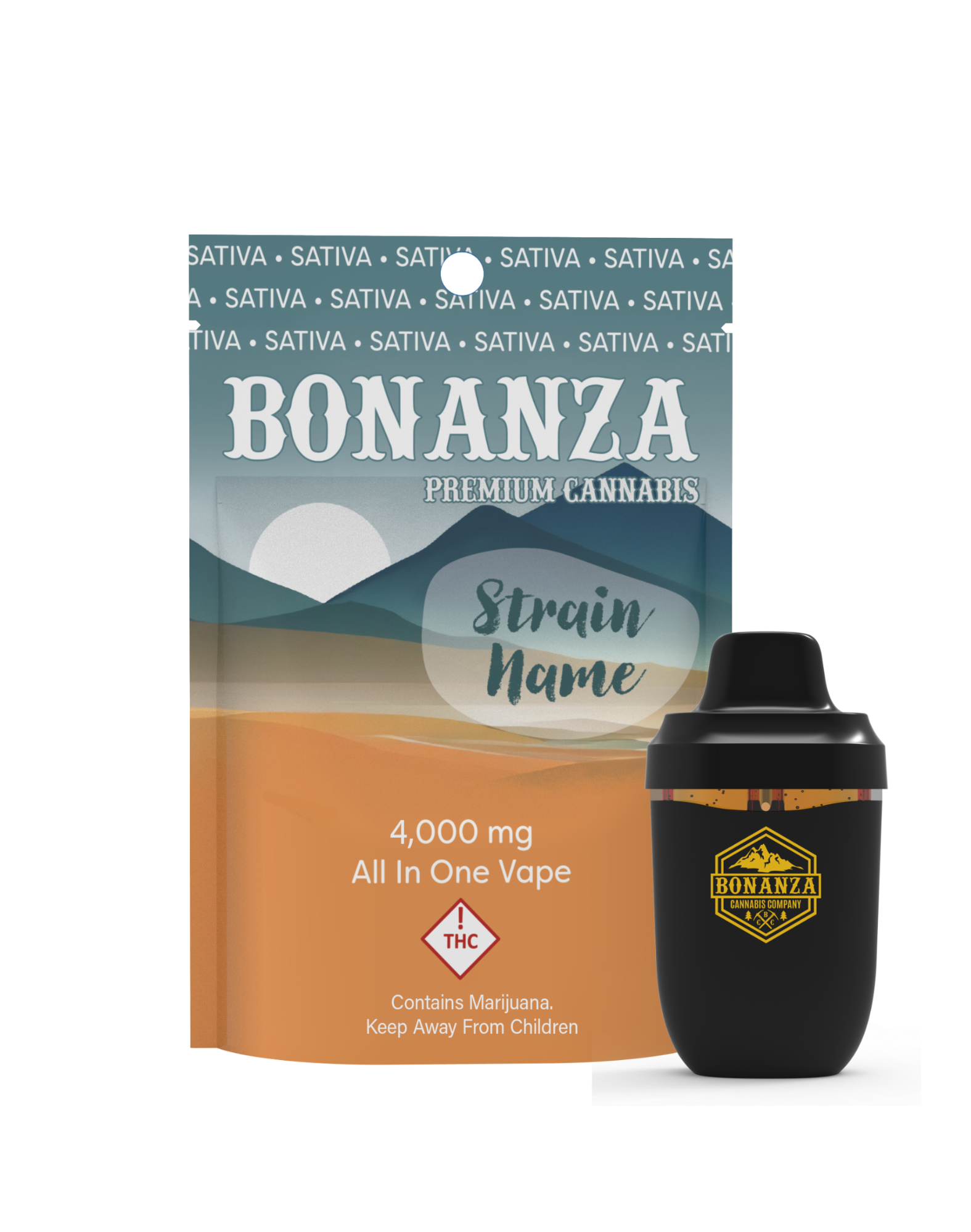 Photograph of product: Bonanza - AIO Disp - (S) Maui Wowie - 4000mg