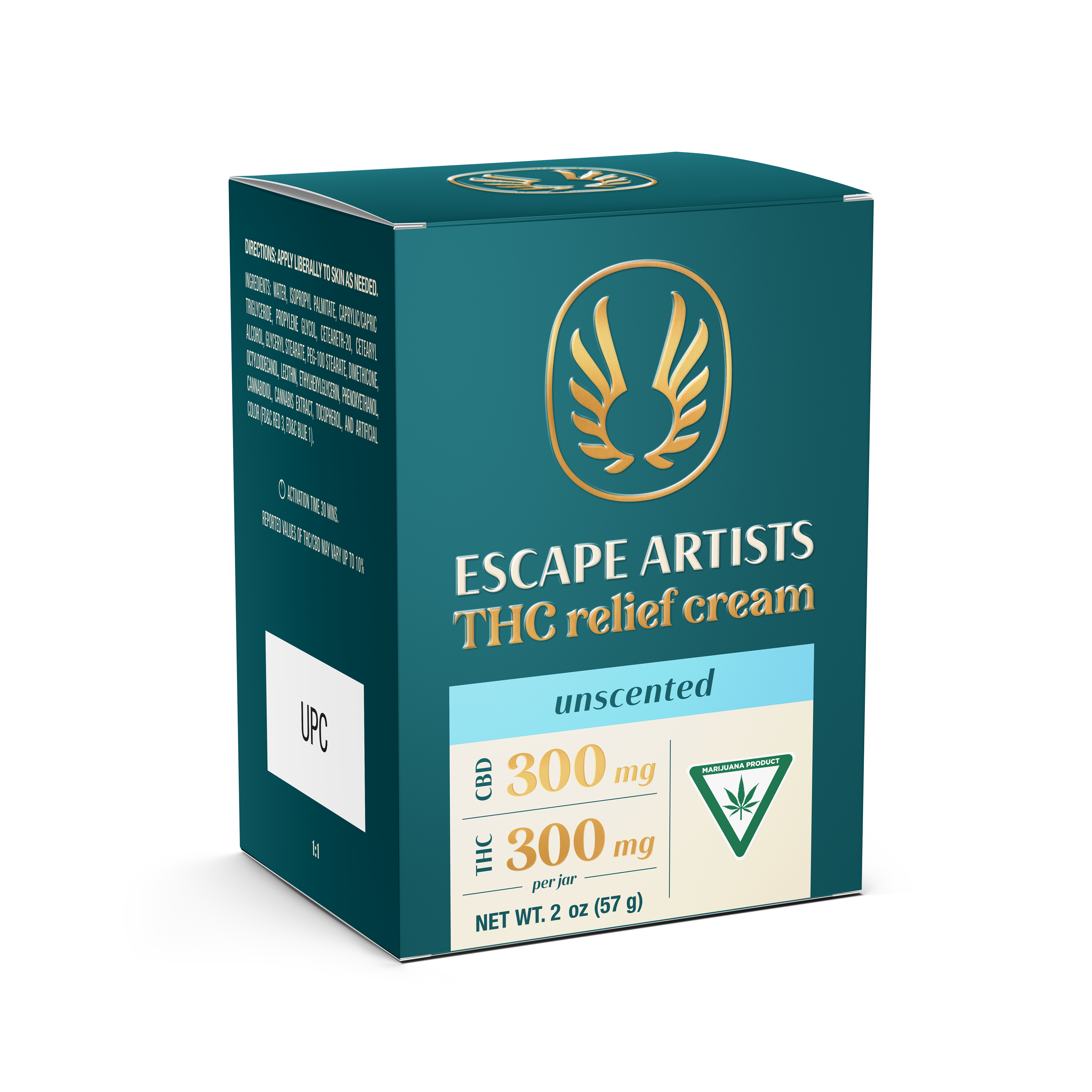 Photograph of product: Escape Artist I Unscented Transdermal TH-oui Relief Cream I 300MG TH-oui:CBD